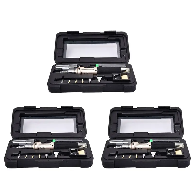 ABMI-30X HS-1115K 10-In-1 Multifunction Gas Soldering Iron Case Set Lighter Spray Set Welding Equipment,