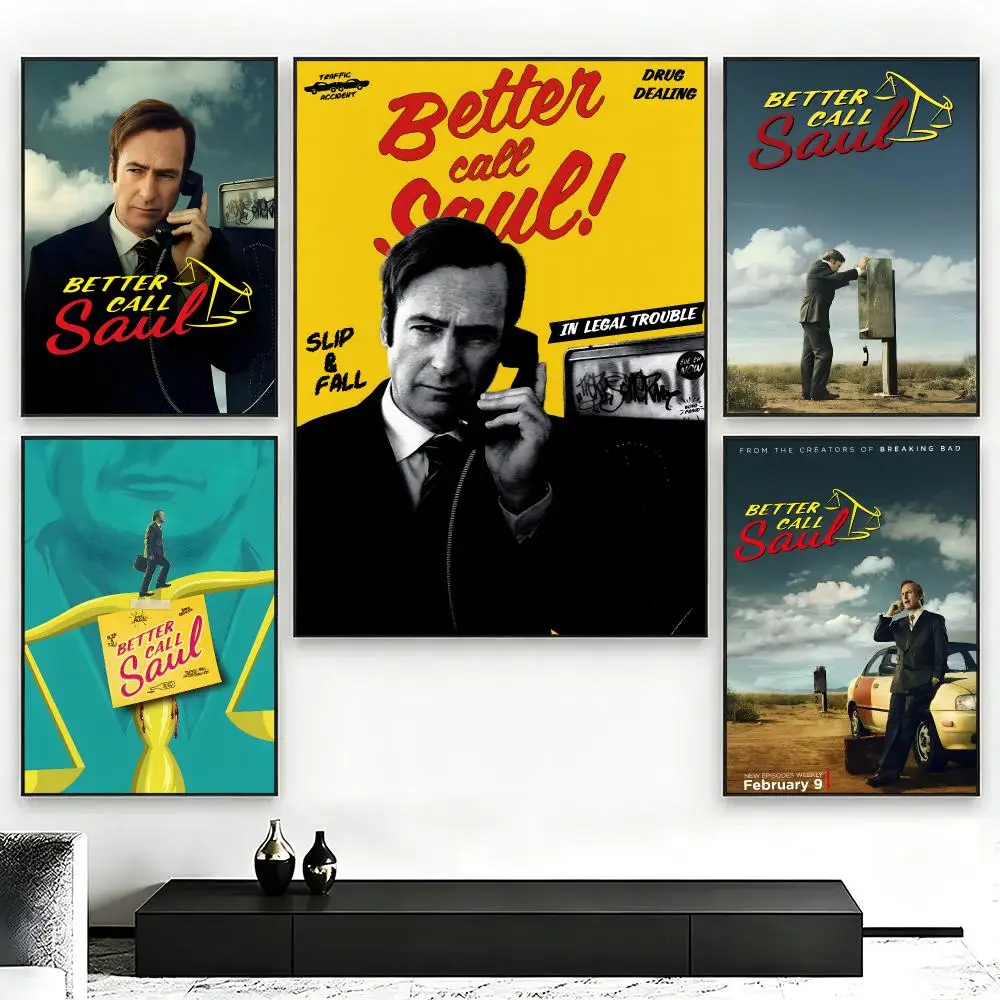 TV Better Call SaulS Poster Poster Nordic HD Self-Adhesive Wall Sticker Home Café Bedroom Living Room Art Decor Gift