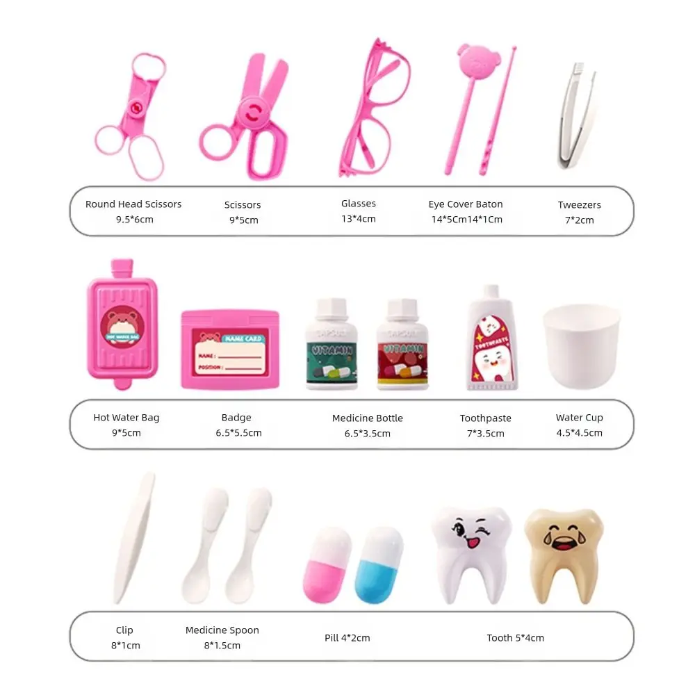 Pink Blue Doctor Plastic Mini Stethoscope Role-playing Games Accessories Cartoon Simulated Doctor Tools Toy Educational Gift