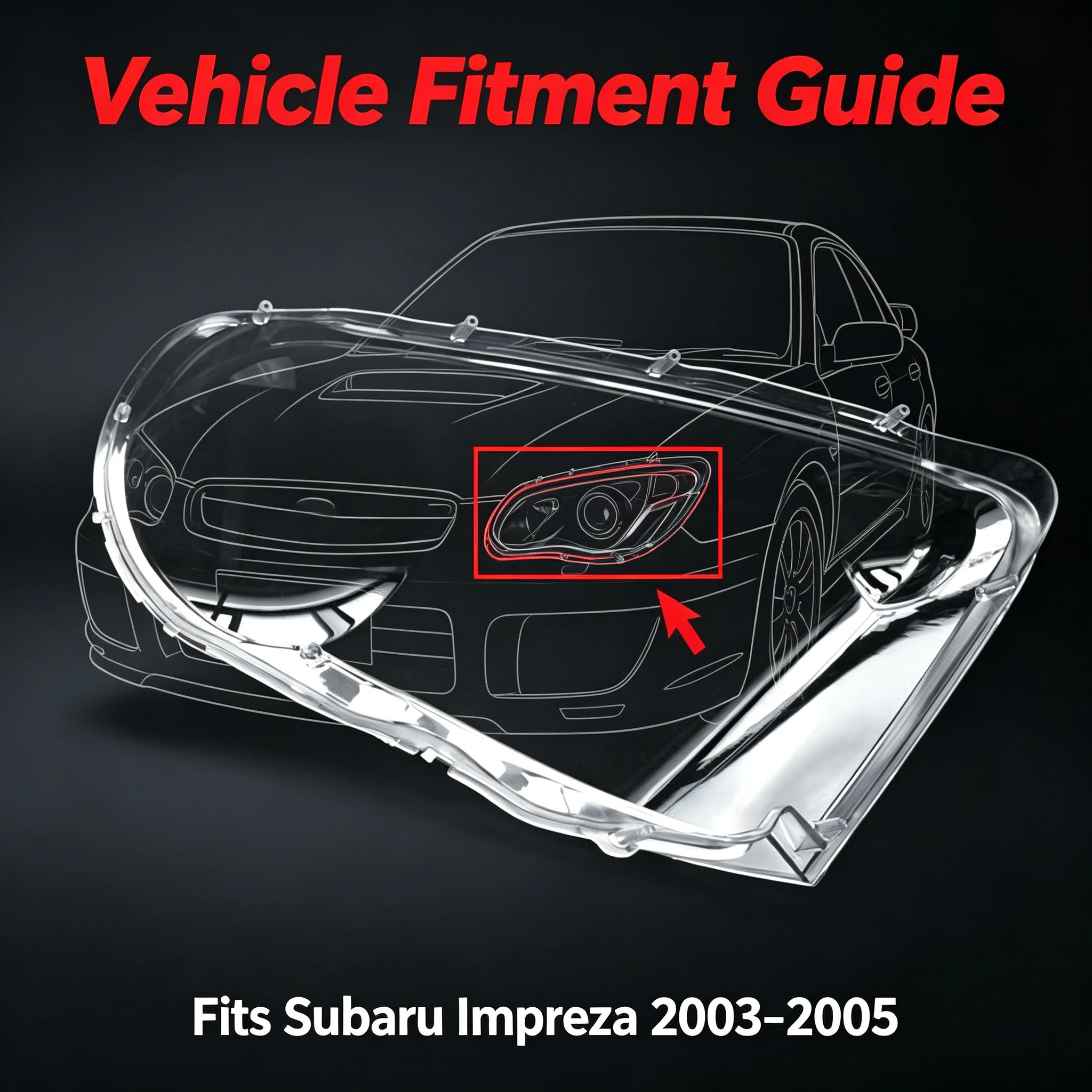 Moggic For 03-05 Subaru 8th Generation Impreza Car Lamp Shade 8th Generation Impreza Headlight Mask