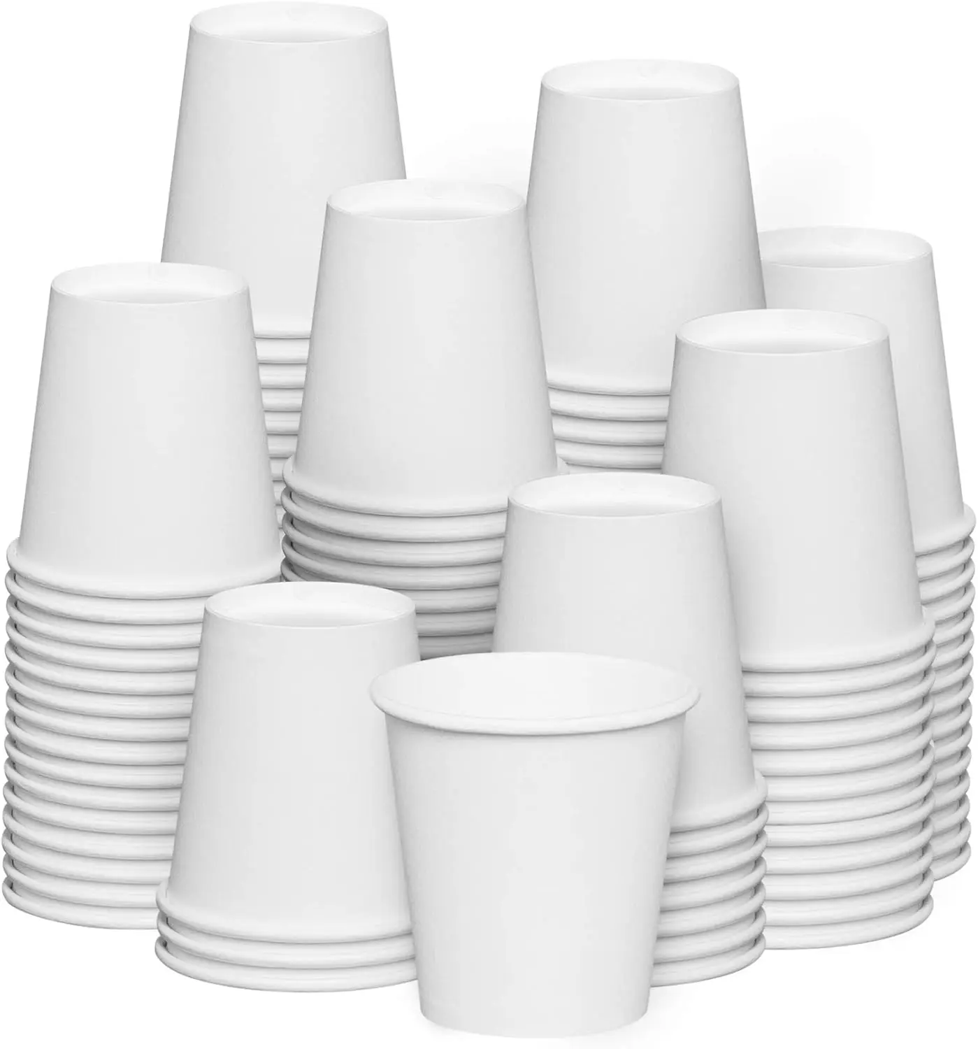 

3 oz White Paper Cups [600 Count] Small Disposable Cups for Espresso, Tea, Samples & Mouthwash, Sturdy Hot & Cold Drinkw