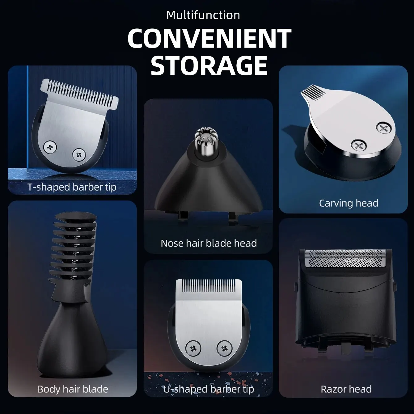 KIKIDO KK-9001T 11-in-1 Waterproof Hair Trimmer Set: Multi-Purpose Grooming Kit with Precision Blades, Ergonomic Design, and Lon