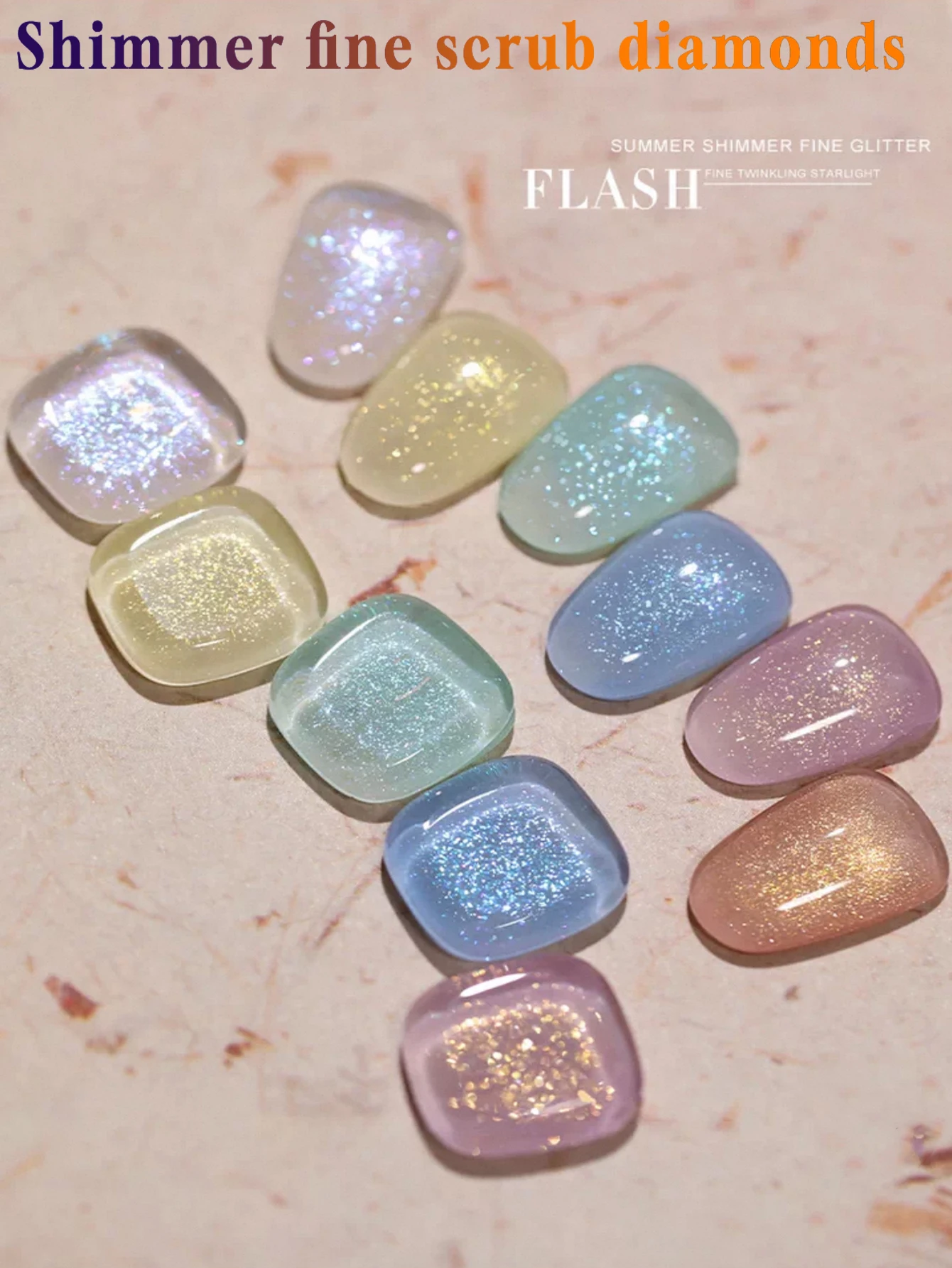 1/12 قطعة صالون الأظافر الجديد الملونة عاكسة تألق البلاتين بريق مسحوق سحابة الديباج سحق الماس طويلة الأمد هلام مسمار