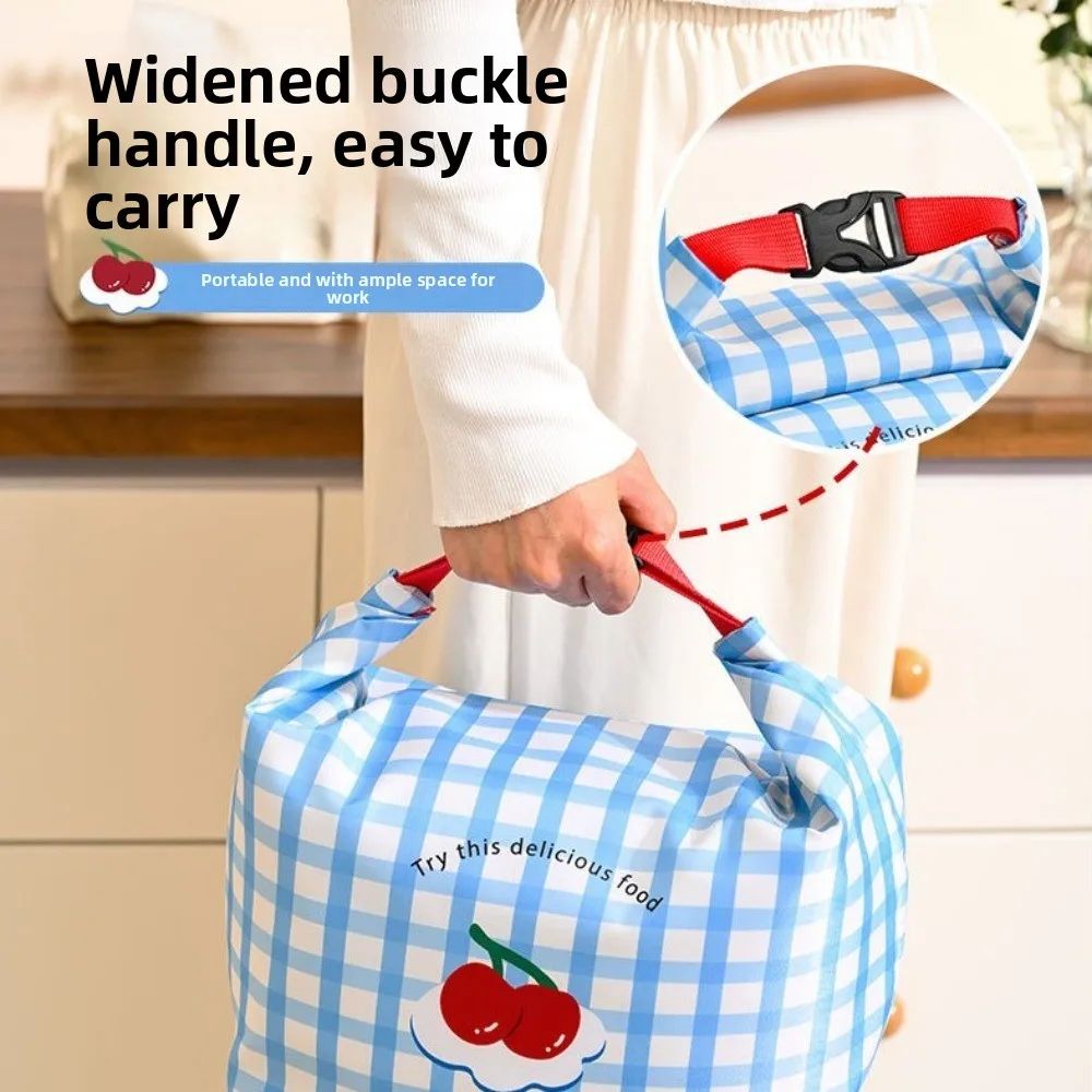 New Cartoon Print Lunch Bag Large Capacity Oil-proof Outdoor Picnic Bag Portable Fresh-Keeping Students Lunchbox Bag
