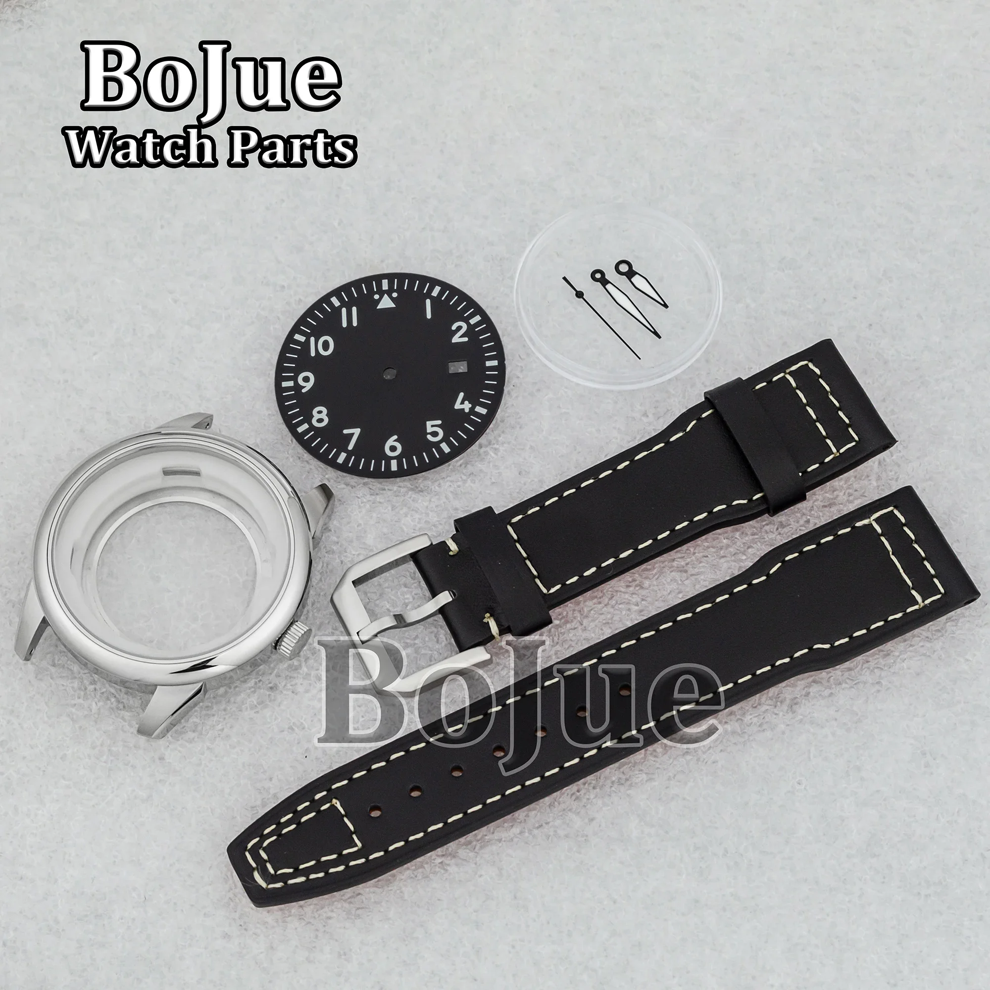 

42mm NH35 Case Dial Hands Leather Strap Stainless Steel Waterproof for MOD Mark XX fit NH35 Automatic Movement Watch Accessories