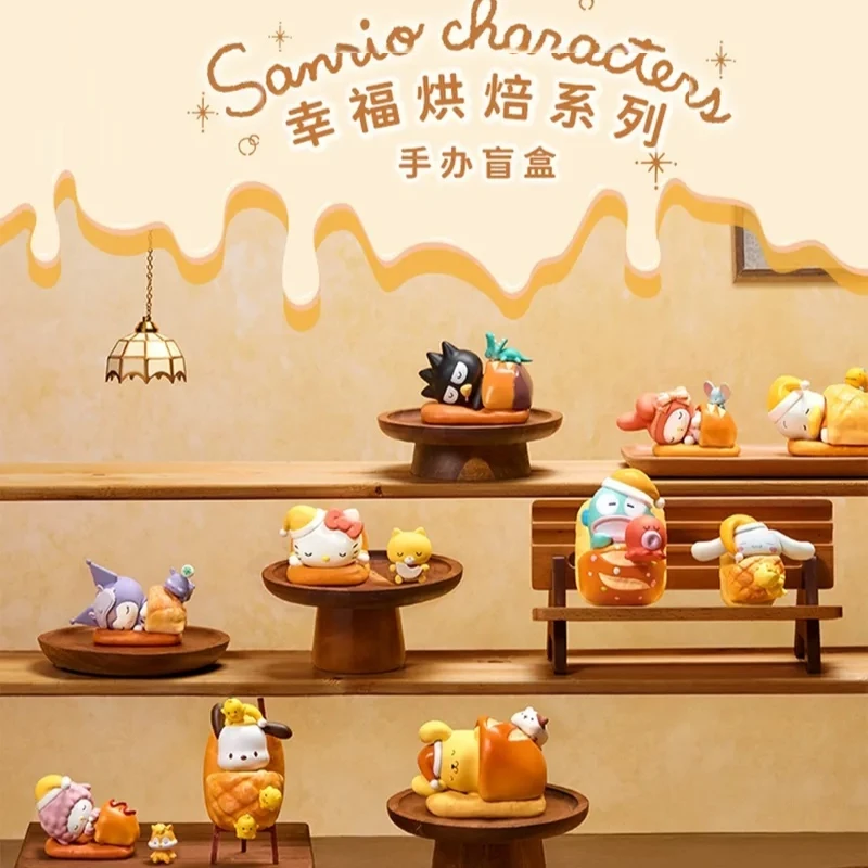 New Sanrio Happy Baking Series Trendy Handmade Blind Box Hellokitty My Melody Kuromi Model Desktop Ornament Gift Mystery Box Toy