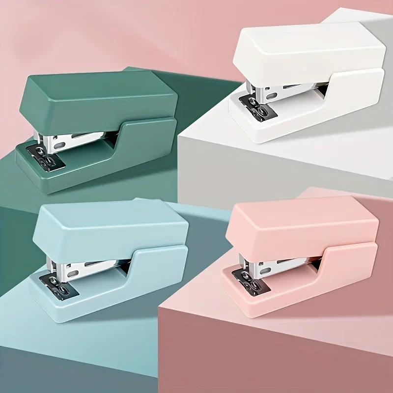 Mini Stapler Set Portable Color Paper Binding Machine Use 24/6 26/6 Staples Fashion Stationery Office Supplies