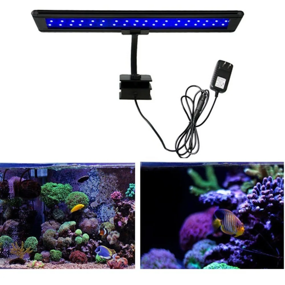 Dimmable Fish Tank Clip Light Mini LED Aquarium Planted Light 4 Color Changing Saltwater Aquarium Reef Lamp With Remote Control