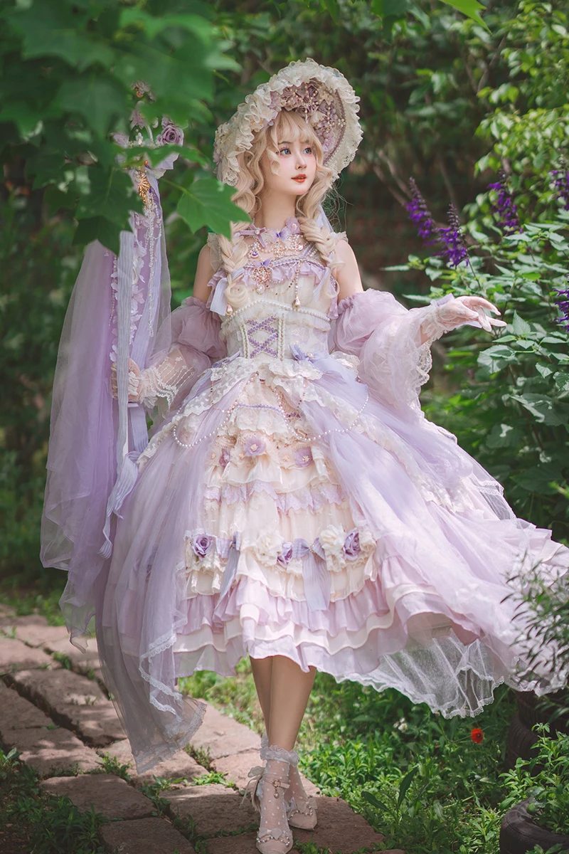 Robe Lolita en mousseline de soie pour filles japonaises, robe de princesse Lolita Jsk, robe vintage, cour Harajuku, magnifique, Tea Party