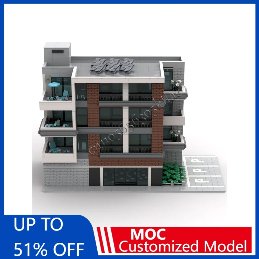 

5517 PCS MOC City Street Views 4 Zeng Apartment Building Modular Building Block Diy Educational Assembly Kid Toy Christmas Gift