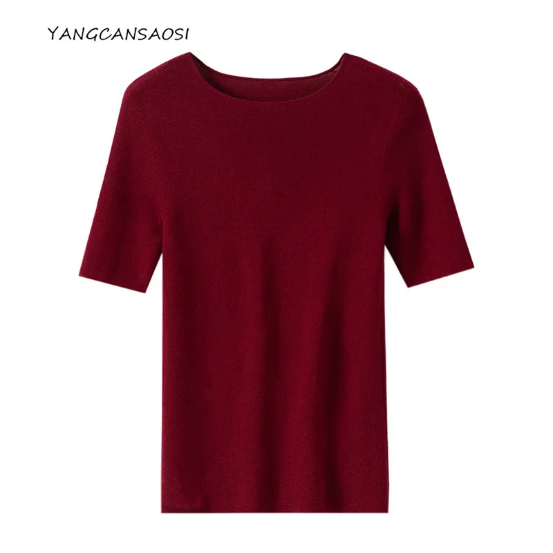 

Women's Autumn/Winter New Ultra Fine German Yangtze Yarn 18 Needle 60 Count 100% Wool Seamless Round Neck Mid Sleeve Sweater