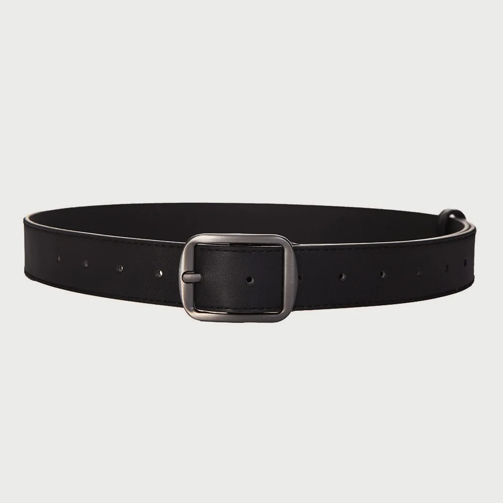 Modischer quadratischer Dornschließen-Gürtel im minimalistischen Slim-Fit-Stil, Punk-Millennial-Metallschnallengürtel, hochwertig, echt, lässig, vielseitig einsetzbar – Detail 11