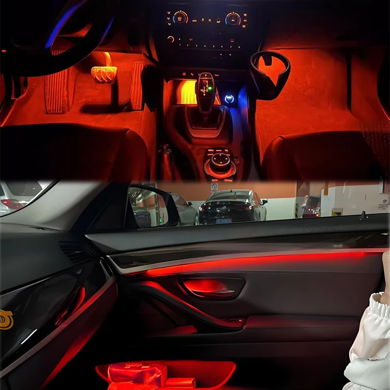Upgraded Door Panel Ambient Lighting For BMW F30 F31 F34 F32 F33 F36 F10 F11 F07 F01 F02 X1 M4 LED Door Handle Atmosphere Lights - view 5