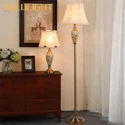 Ceramic Floor Lamps European Retro Flower And Bird LED Lighting Fixtures Sofas Living Rooms Home Decor Floor Decorations