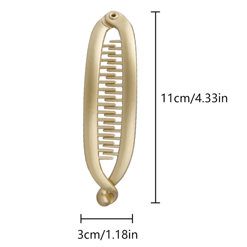 

[Y]Gold Silver Fish Shaped Hairpin Ponytail Banana Hair Clip Headband For Women Hair Accessories HairgripsTwist Clamp Barrettes