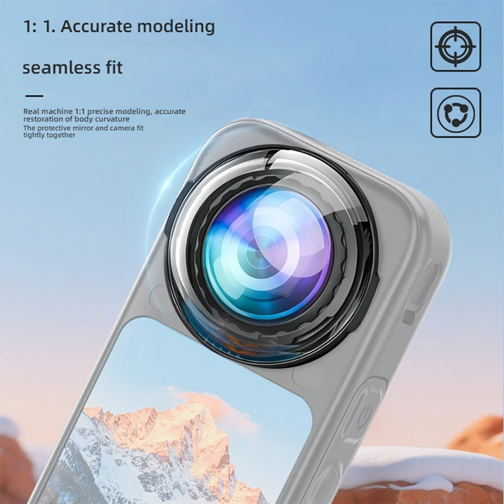 Metallrahmen-Kamerakäfig für Insta360 X6 Aluminium Magnetischer Schnellverschluss mit HD-Glas-Objektivschutz und Montageadapter – Detail 15