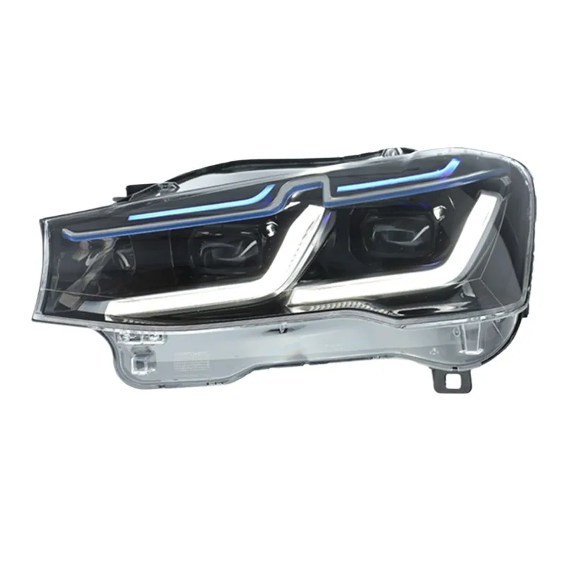 B MW headlight assembly retrofit Thunder  upgraded LED day running blue eyebrow headlights