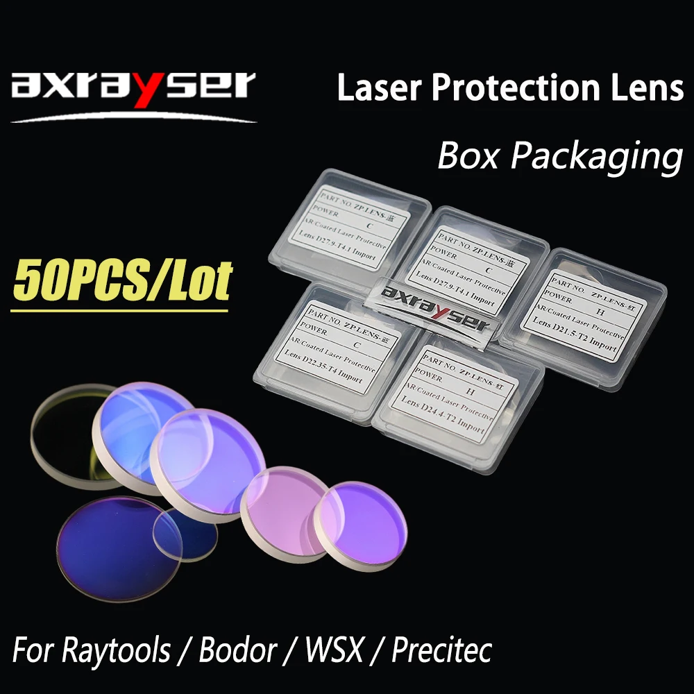 Fiber Laser Optical Lens Protective Windows 21.5x2 27.9x4.1 30x5 37x7 For Raytools WSX Bodor Powerful Cutting Head Machine Parts