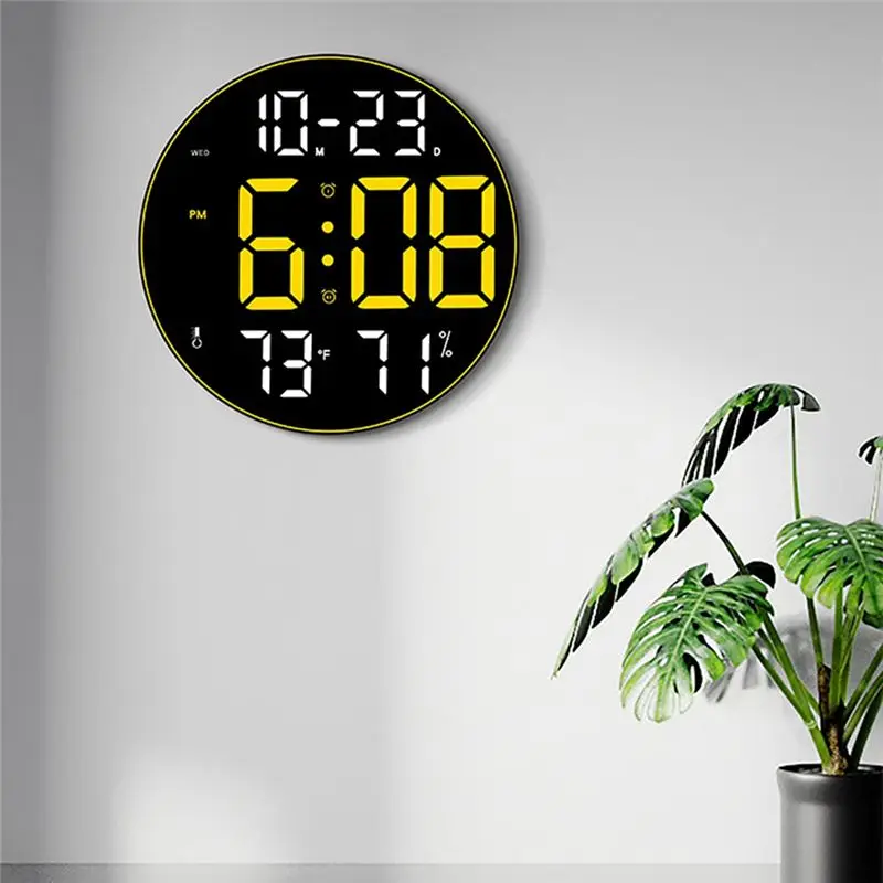 blacksale-ambient-light-12-inch-big-screen-multifunction-clock-simple-living-room-wall-clock-led-wall-clockmagenta-color