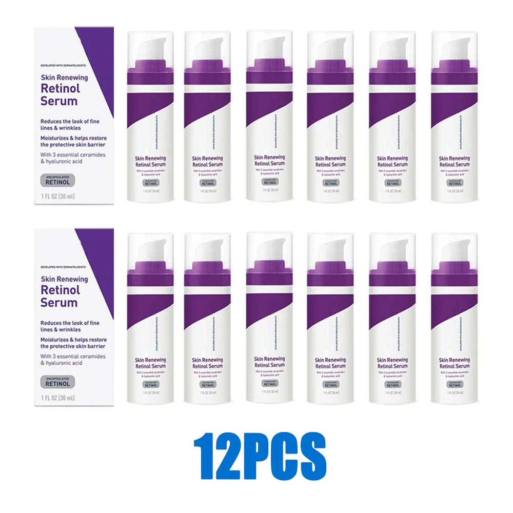 12PCS Hydrating Resurfacing/Hyaluronic Acid/Renewing Retinol Serum Reduce fine Lines Anti-aging Repair Barrier 30ml