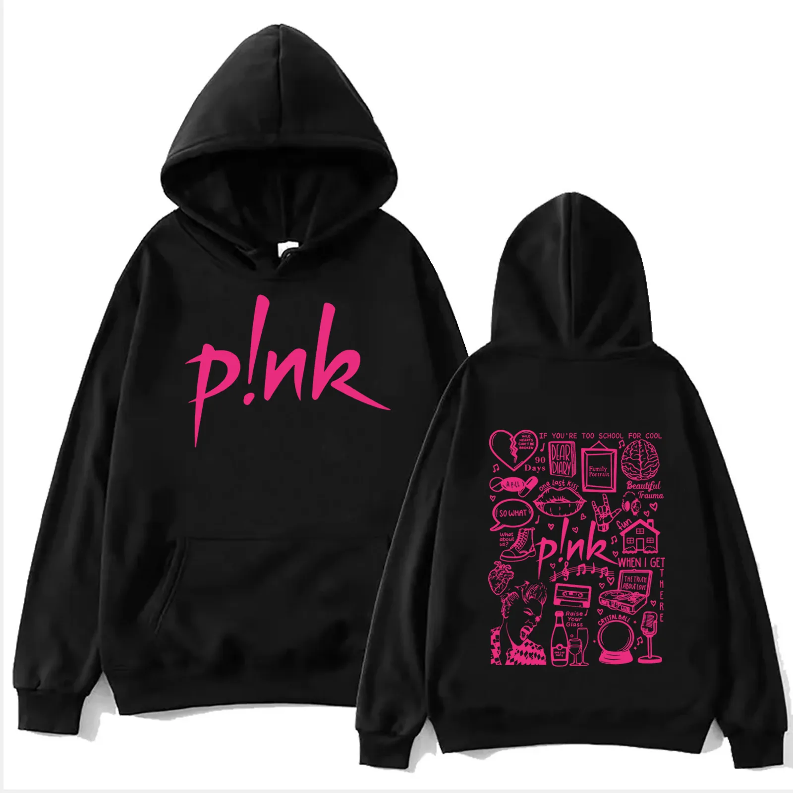 P!nk Summer Carnival 2024 Hoodie Harajuku Hip Hop Pullover Tops Sweatshirt Music Fans Gift