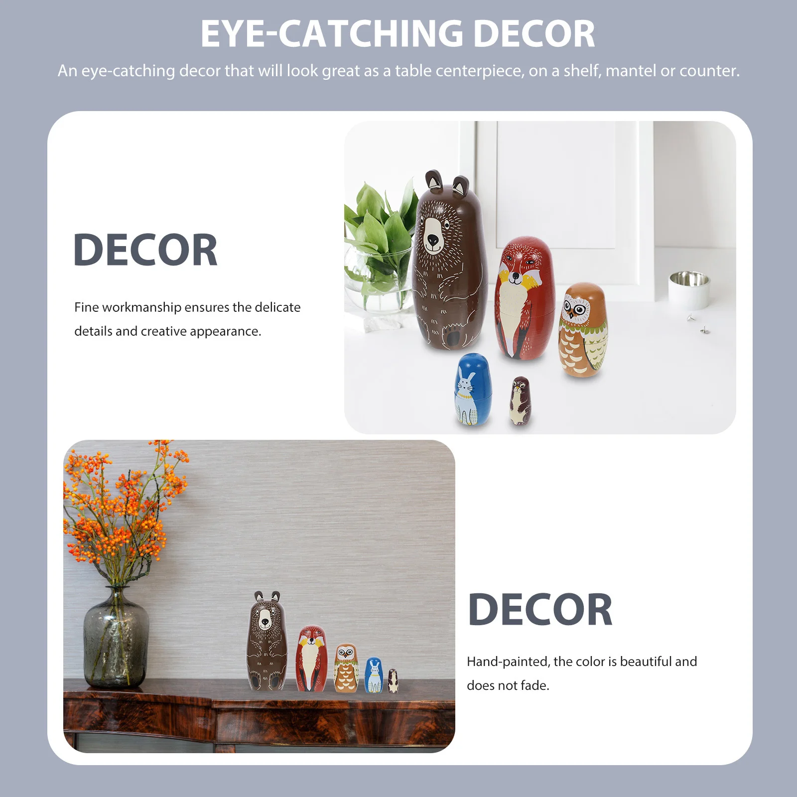 5 pçs russo nidificação urso marrom coleção para crianças adultos armazenamento decorativo presente natal dia dos namorados presente de aniversário russo