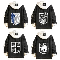 2021 hoodie Attack on Titan denim jacket scout regiment Mikasa Ackerman rival cosplay jeans coats Eren Jager hooded jackets