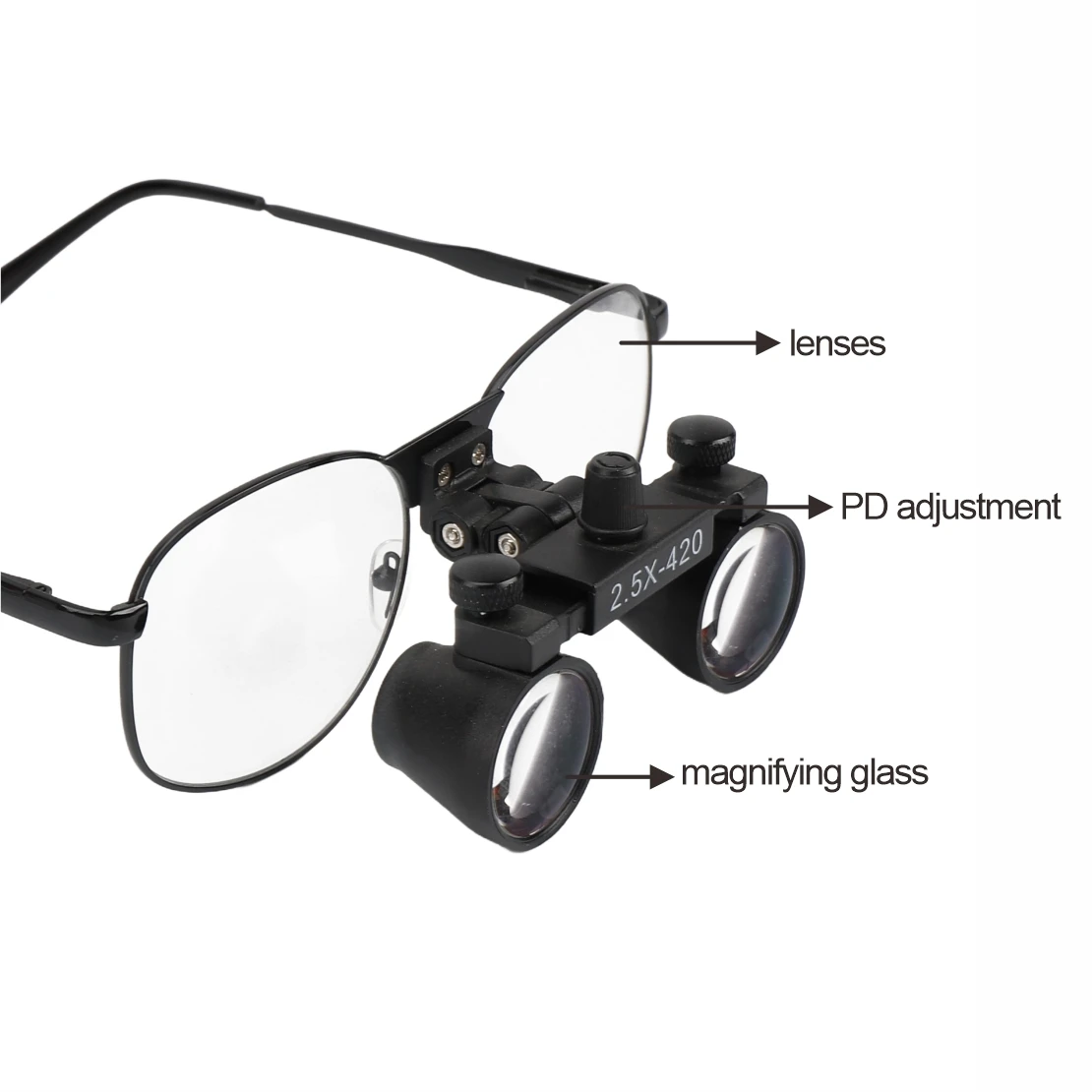 DY-102 3.5X Binocular Dental Loupes Lightweight Plastic Metal Frame Medical Eyewear Magnifier For Dental Clinic Microsurgery