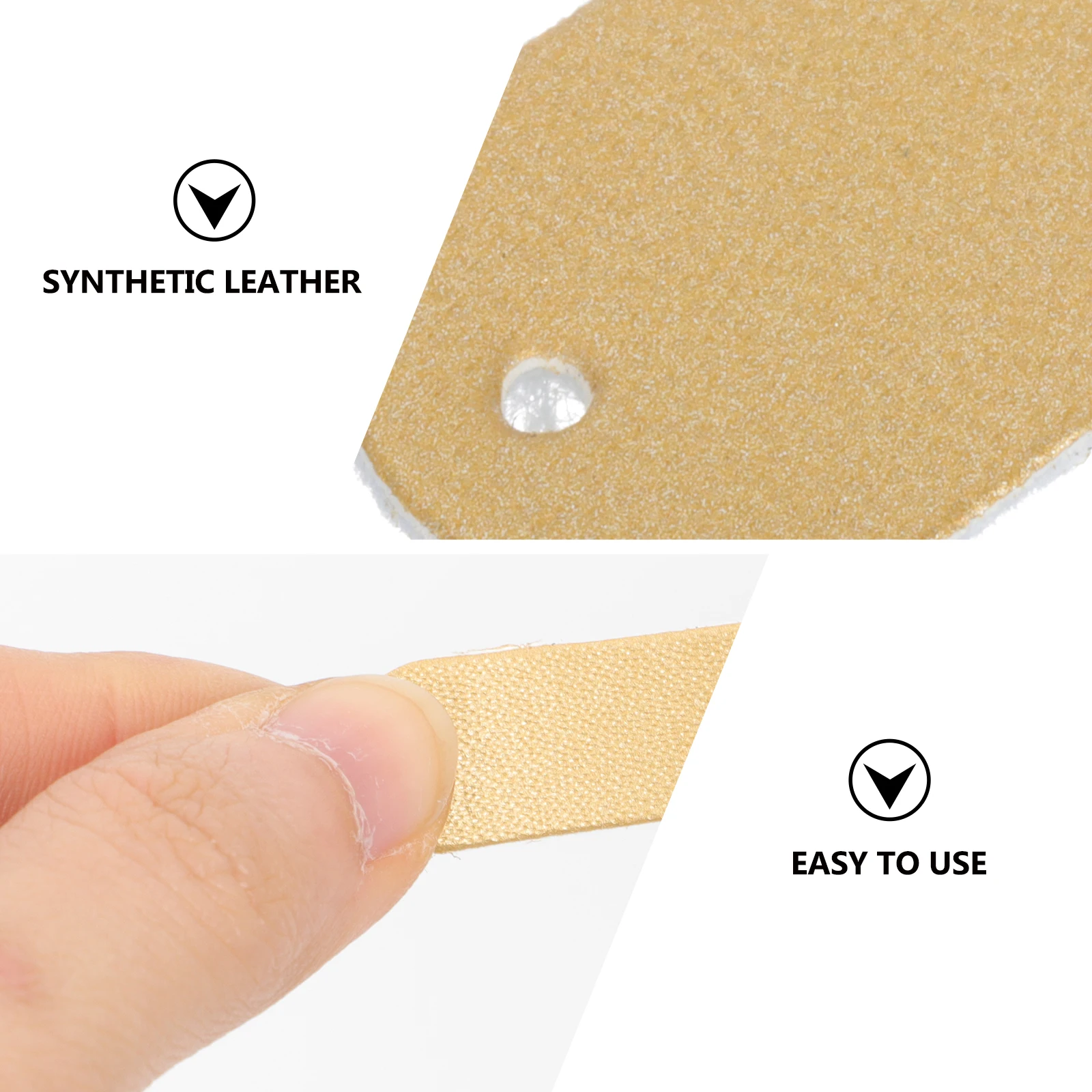 

100pcs Blank Labels Tags Black Cap Faux PU Synthetic DIY Clothing Embossed Craft Handmade Items Sewing Projects