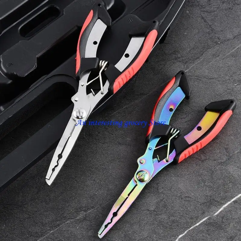 

652D Portable Fishing Line Scissors Split Rings Opener Fishing Scissor Plier Cut Braid Line Cutter Fishing Tool Accessories