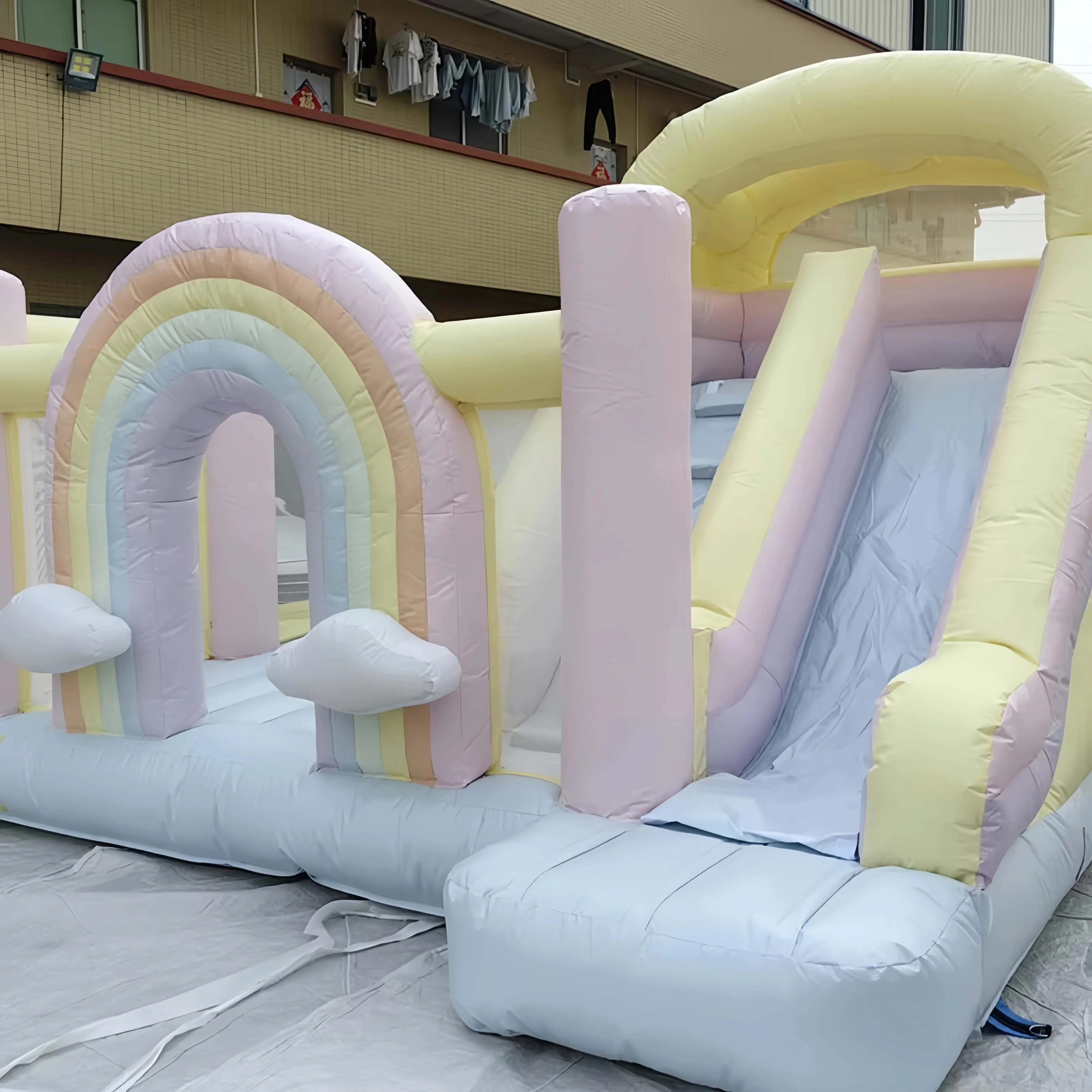 

4 м ПВХ прыгающий дом с горкой для бассейна с шариками для детей прыжки на Хэллоуин надувные игры для дня рождения на открытом воздухе надувной замок