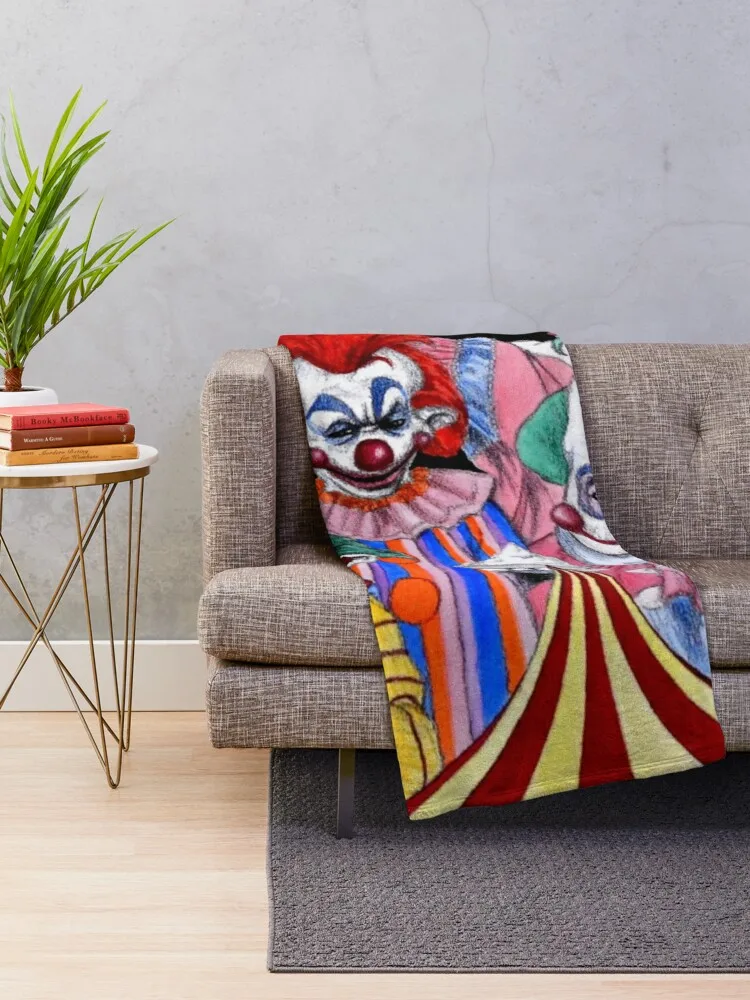 Killer Klowns From Outer Space! Throw Blanket Warm Blanket Throw And Blanket From Fluff Fluffy Shaggy Blanket