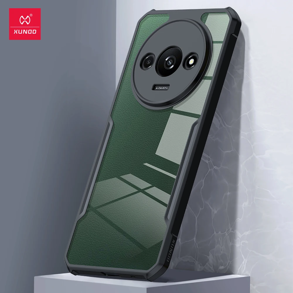 เคส XUNDD สำหรับ redmi เคส A3เคสเลนส์ป้องกันเต็มรูปแบบป้องกันลายนิ้วมือด้านหลังโปร่งใสในตัวถุงลมนิรภัยกันกระแทกและกันตก