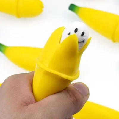 Funny Banana Squeeze Toy para crianças, Bananas Lentas com Rosto Feliz, Stress Reliever, Brinquedos de Descompressão, Antistress Gag Gift