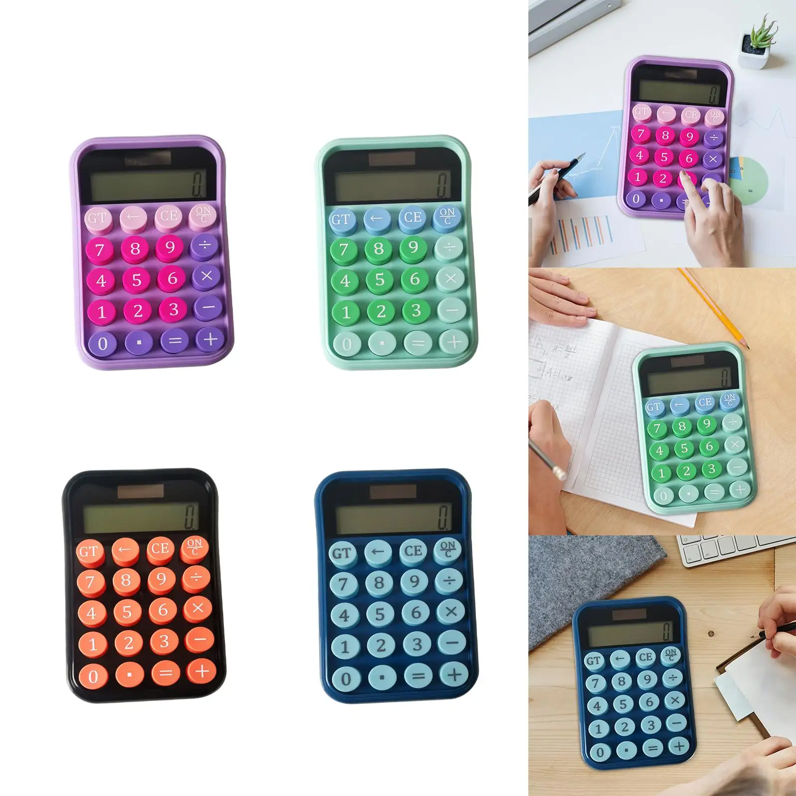 Calculadora solar Calculadora de escritorio mecánica pequeña para la oficina de los niños en casa