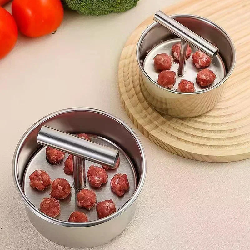6/12 Hole Manual Meatball Machine Multifunctional Stainless Steel Meat Maker Home Kitchen Meatball Mold Meatball Making Set