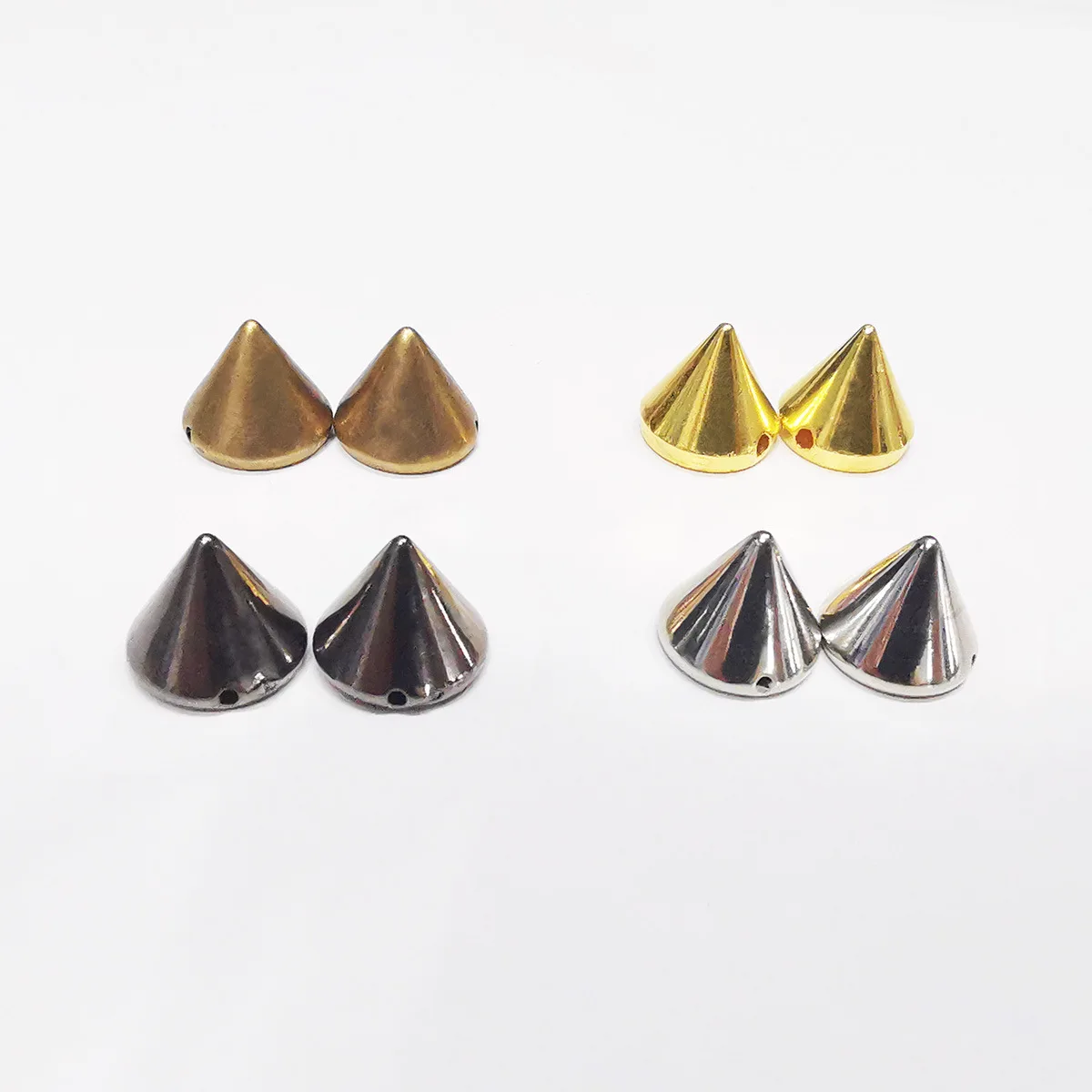 20-100pcs Flat Cone Plastic Spike Hand-sewn Studs Punk Spikes DIY Clothes Necklace Bag Shoes Hat Leather Crafts Rivets Nailheads