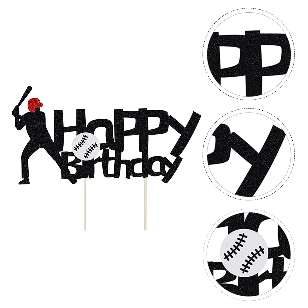 5Pcs Baseball Cake Toppers Lightweight Small Size Decorative Party Cake Picks Birthday Ornaments Party Decorations
