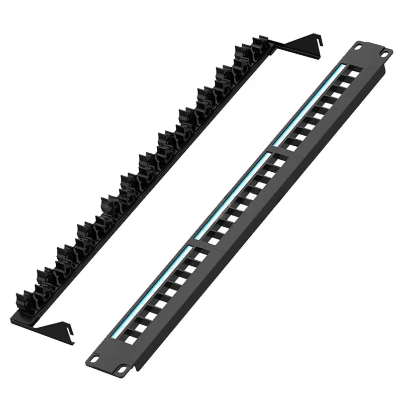 

A08E-24-Port Cat6 Patch Panel UTP/STP Tool-Free Rack Mount Network Panel With Labels For Structured Cabling