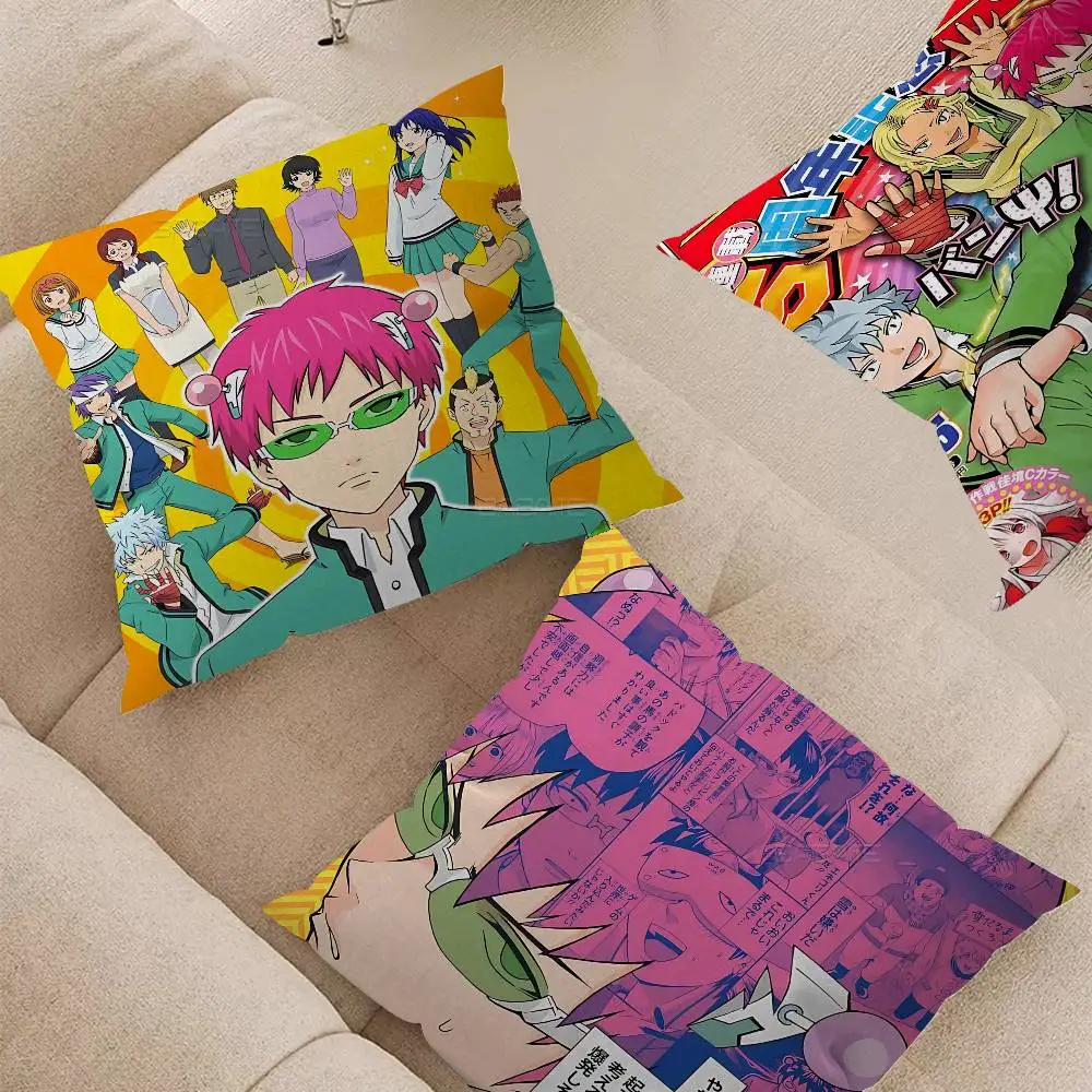 Beliebte japanische Anime Saiki Kusuo Kissenbezug Polyester Sofakissen dekorative Kissen Home Dekoration Kissenbezug