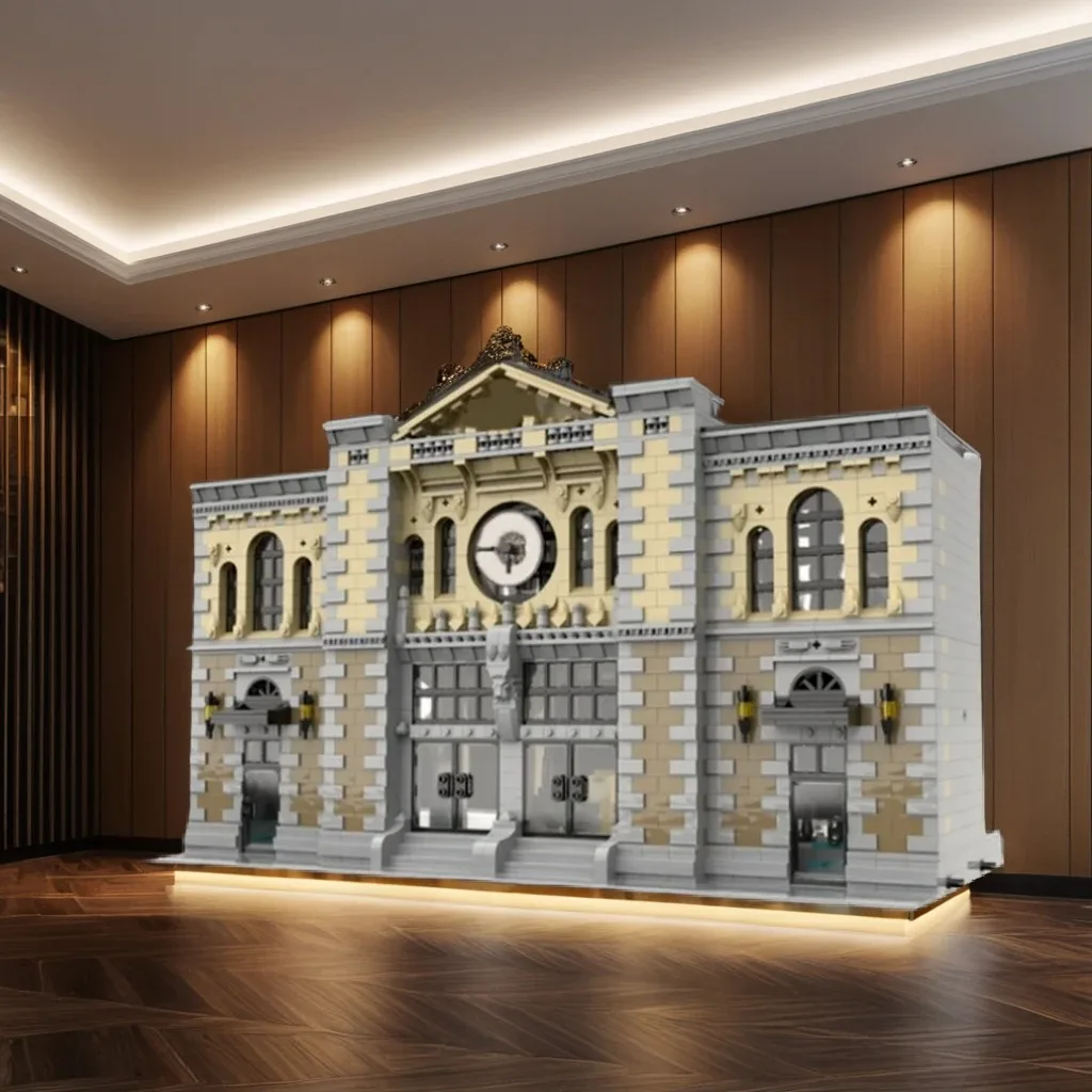 

4236pcs MOC Modular The Central Train Station Urban Transport Hub Layered Construction Details Model Building Block Toy Gift