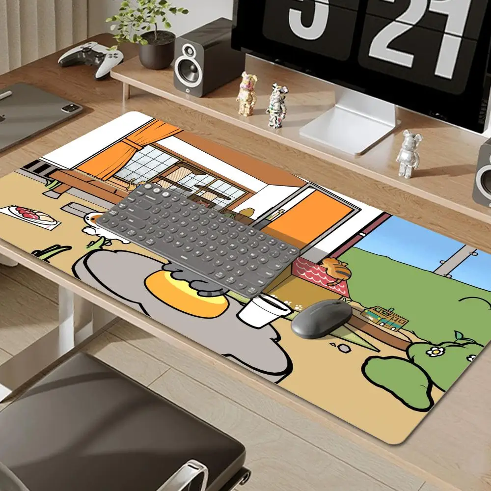 Cute Dog Shiba Inu Large Mouse Pad PC Computer Game MousePads Desk Keyboard Mats Office Rubber Anti-slip Mouse Mat Mice 100x50