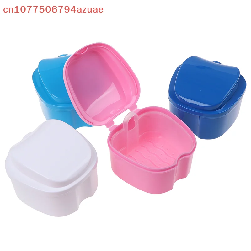 With Hanging Net Container Container Denture Boxs Container Denture Bath Box Cleaning Teeth Case Dental False Teeth Storage Box