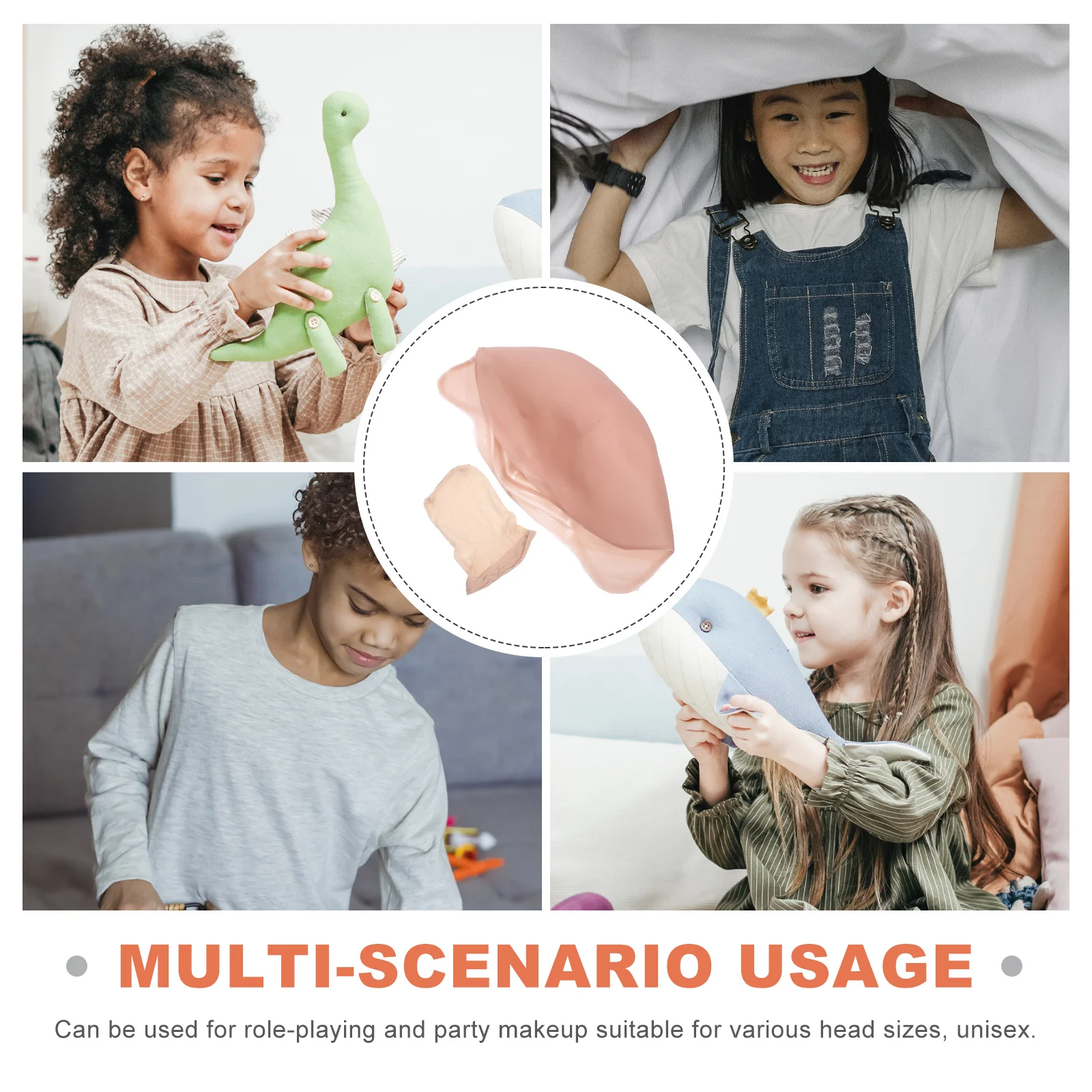 1 conjunto realista silicone careca boné cosplay adultos crianças traje acessório elástico confortável palco filme festa