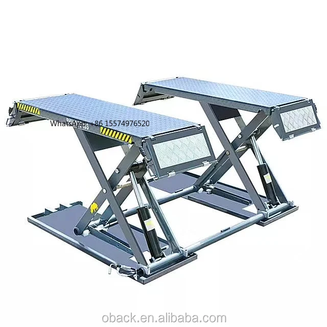 2026 Hot SellingOBC-MS3000 Scissor Car Lift Blue Auto Cylinder Power Time Hydraulic Color Double Design Origin Type Warranty