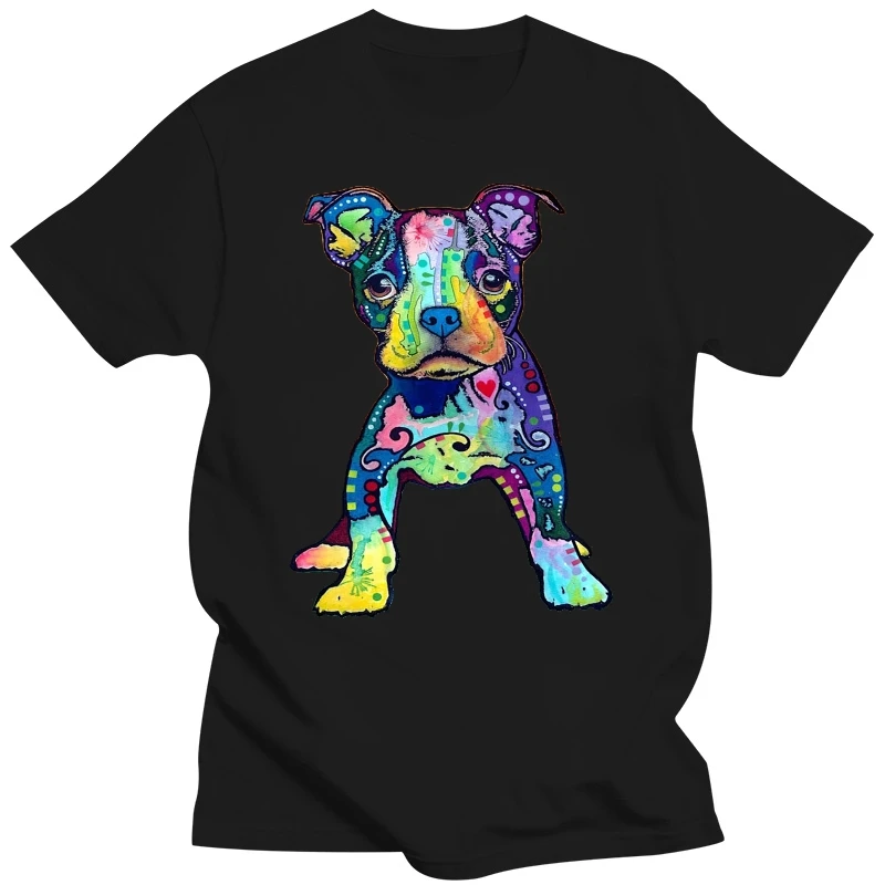 Cute Colorful Baby pit bull Puppy Paws Animal Lover Dog Pet T-shirt