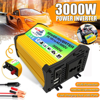 Car Power Inverter DC 12V to 110V 220V 300W Rated 3000W Peak Dual USB 4.2A LED Work Lights 8 Protections Cigarette Lighter Gift