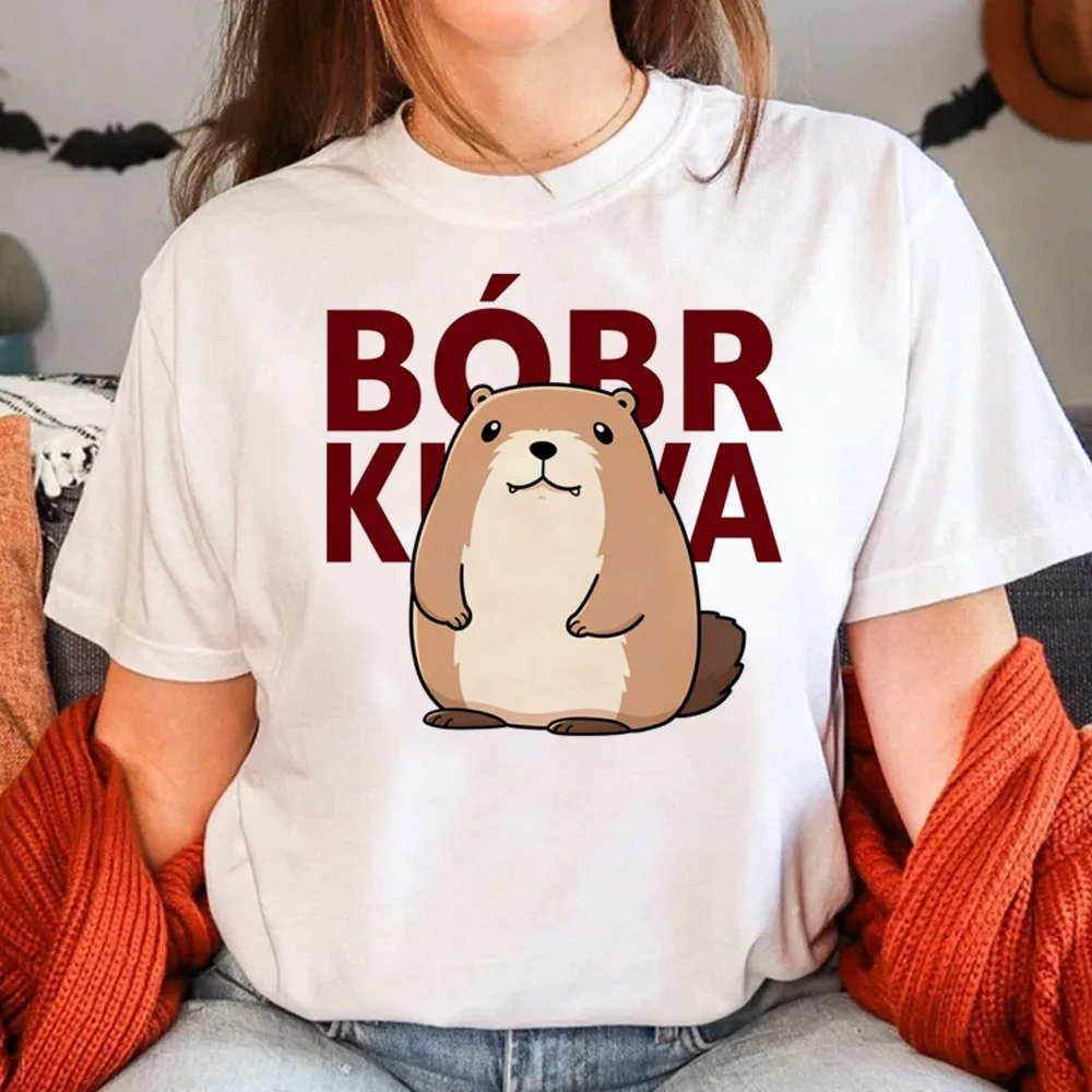 

Bobr Kurwa top women anime designer streetwear Tee girl graphic comic funny clothes