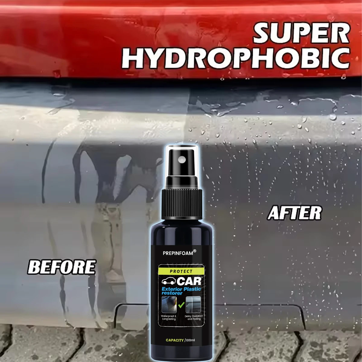 Plastic Renewal Agent: Crystal Coating Repair for Discolored and Aged Plastic Parts Spray Formula for Interior and Exterior Use