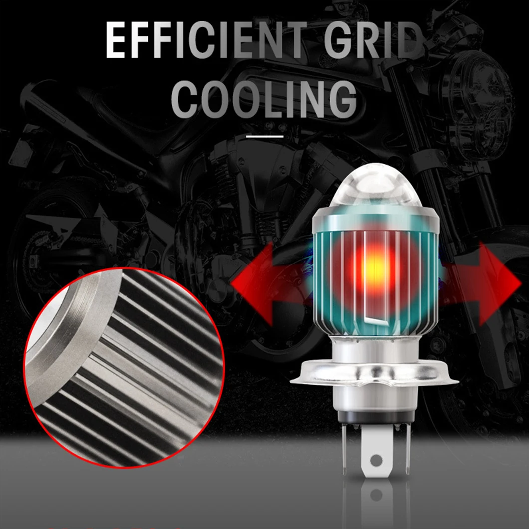 1Pc H4 Led Motorcycle LED Headlight Moto Accessories Yellow White Dual Color Hi Lo Beam Fog Lamp 12V Universal